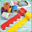 16 Rolls Scalloped Bulletin Board Borders Multicolor Rolled Borders Trim Polka Dot Bulletin Border for Bulletin Boards, Desks, Locker, Homeschool or Classroom Dcor, 16 Colors (Pack of 2)