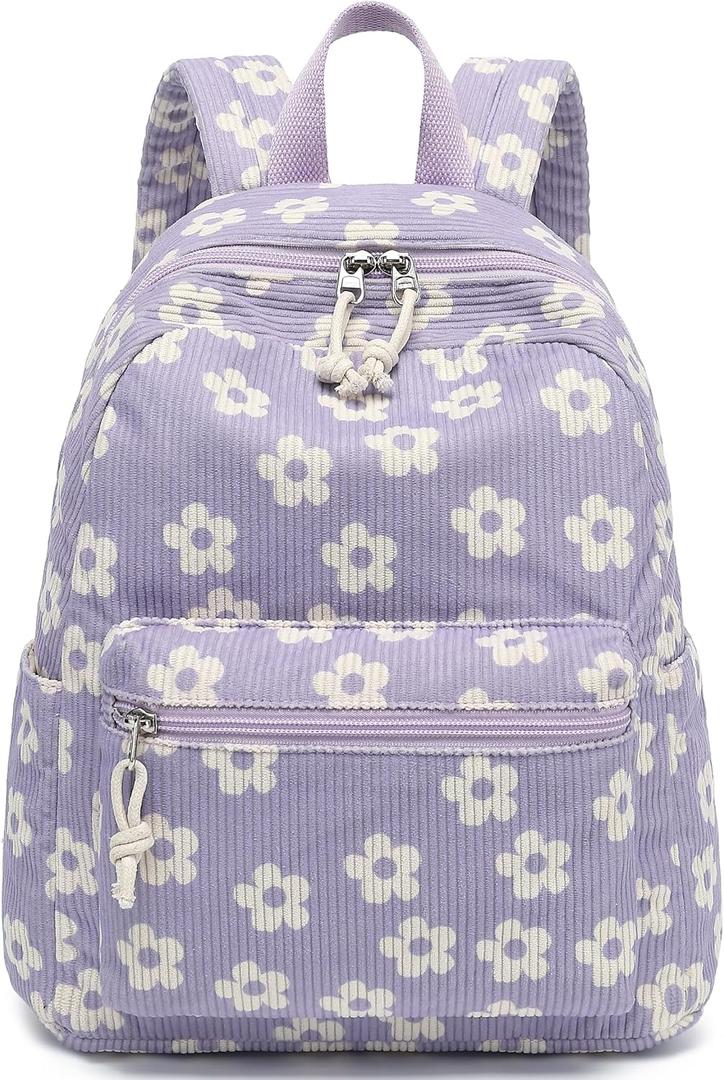 Bluboon Mini Backpacks for Girls Toddler Backpack Purse School Bookbag Kawaii Backpack Women,13 Inch, Small (Little Flower Purple Base)