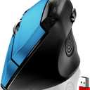 memzuoix Ergonomic Mouse Wireless,2.4G Optical Cordless Mice with 800/1200/1600 DPI,Vertical Computer Wireless Mouse for Laptop, Mac,PC,Desktop (for Right Hand, Large),Blue
