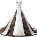 ZVOCY Women's Camouflage Wedding Dresses for Bride Satin Camo Long Formal Gown for Wedding White (12)