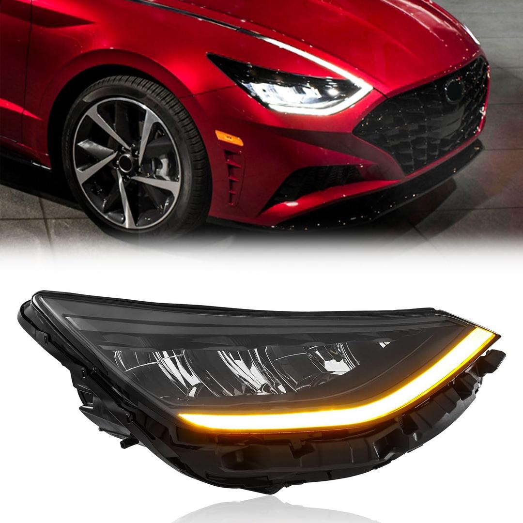 TODO Full LED Headlight Assembly for 2020 2021 2022 HYUNDAI SONATA, 92102-L1100, Right Passenger side