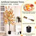 Daifunli 2 Pcs 5Ft Fall Tree Autumn Artificial Eucalyptus Trees Decor