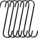 2 x DINGEE 8 Inch S Hooks Heavy Duty,6 Pack Extra Large Metal S Shaped Hooks for Hanging Plants Outdoors,Closet, Flower,Basket, Patio,Bird Feeders, Bird House,Pots and Pans (Black)
