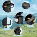 PAHTTO Portable Foldable Toilet for Adults with Detachable Phone Shelf and Paper Holder, Waterproof Porta Potty with Lid for Camping, Hiking, Long Road Trips, Car, Black