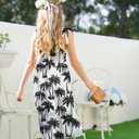 Kids4ever Girls Spaghetti Strap Dress 6-12Y Kids Sleeveless Cami Dresses Summer Beach Smocked Tiered Sundress with Pockets (White)