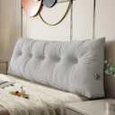 Dorm Headboard Pillows Twin XL Wedge Headboard Pillow Long Backrest Positioning Support for Daybed Reading Backrest Pillow with Side Pockets College Dorm Headboard