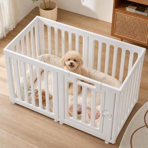 VNE Dog Playpen Indoor Portable Puppy Playpen with Door Easy Setup 6 Panels