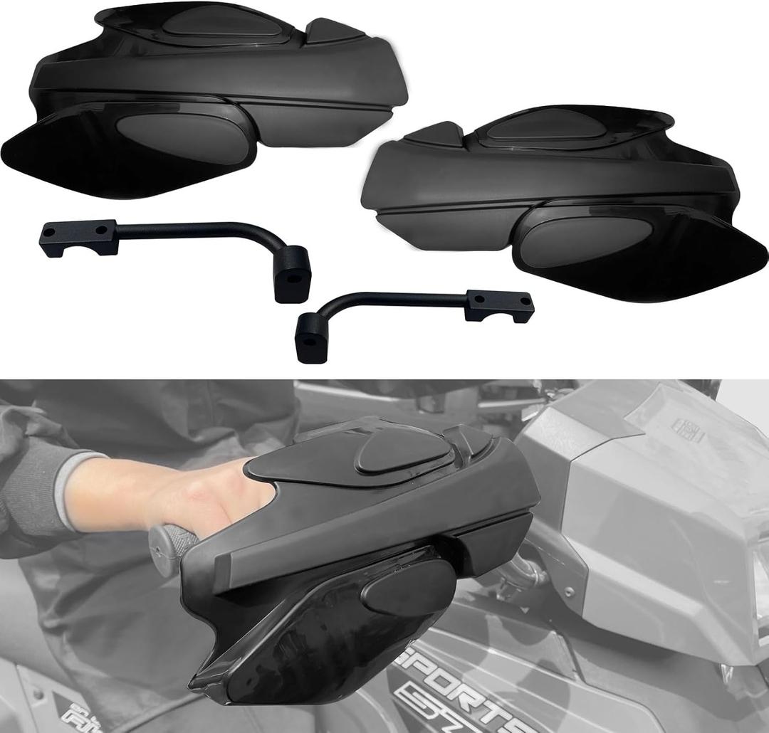 Sportsman Handguards, Hand Brush/Wind Guards with Mount Brackets Kit for Polaris Sportsman Scrambler 400 450 570 850 XP 1000 2007-2024 Accessories Black (2PCS, Replace #2876846, 2879380)
