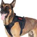 Tactical Dog Harness Vest with Handle, Military Dog Harness for Large Medium Dogs,No-Pull Service Dog Vest with Hook & Loop Panels,Adjustable Dog Vest Harness for Walking Hiking Training, M