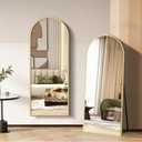 57"20" Floor Length Mirror, Full Body Standing Mirror, Shatter-Resistant Glass & Slim Alloy Frame, Freestanding/Leaning/Wall Mount for Bedroom, Living Room & Entryway, Gold