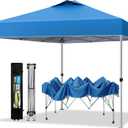 PHI VILLA Outdoor Pop up Canopy 10'x10' Tent Camping Sun Shelter-Series Party Tent, 100 Sq. Ft of Shade (Blue)