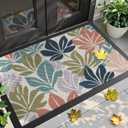 DEXI Fall Front Door Mat Outside Entrance, 32x48 Autumn Colorful Leaves