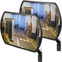 Geetery 2 Pcs 18" x 12" Garage Convex Security Mirror Outdoor Indoor Round Rectangular Acrylic Traffic Corner Mirror Blindspot for Wall Parking with Protective Film for Driveway
