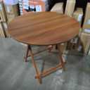 Foldable Round Table Small Dining Table Outdoor Stall Table Camping Table Portable Table Balcony Coffee Table, Size: 80CM/31.4 IN