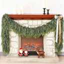 9FT Real Touch Cedar Garland Artificial Realistic Christmas Garlands Faux Green Cedar Fake Pine Needles Garland for Mantle Indoor Home Holiday Pine Garlands Christmas Decorations Outdoor Xmas Decor