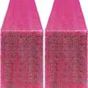 2 Packs 12 x 72 inches Sequin Table Runner, Hot Pink Glitter Table Runner for Birthday Party Supplies Wedding Engagement Baby Shower Holiday Celebration Event Decorations