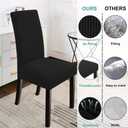 Dining Room Chair Slipcovers Dining Chair Covers Parsons Chair Slipcover Stretch Chair Covers for Dining Room Set of 8,Black