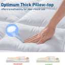 Full Mattress Topper Extra Thick Pillowtop Cooling Mattress Topper Plush Mattress Pad Cover Protector with 8-21 Inch Deep Pocket 3D Snow Down Alternative Fill White