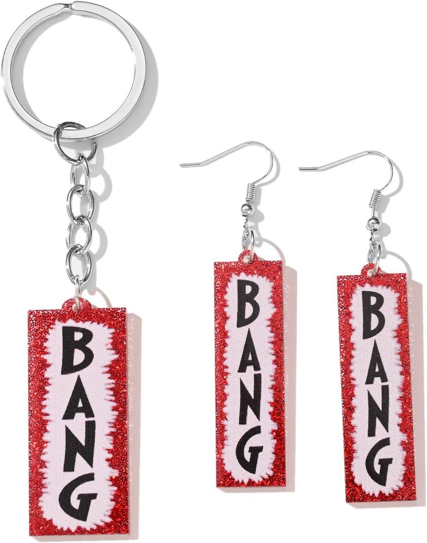 Western Keychain Earrings Western Cowboy Keychain Earrings for Fans Party Dress Outfit Merch Jewelry Gifts