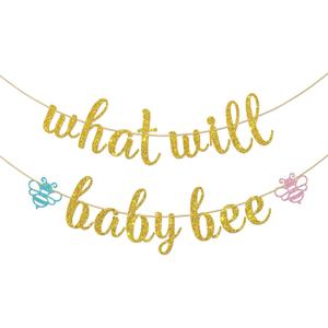 What Will Baby Bee Banner, Bee Theme Baby Shower/Gender Reveal Party Decoration, What Will It Sweet as Can Be Sign Bunting Garland, He or She Boy or Girl Party Banner