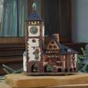 Ceramic Villages and Houses Collection - Collectible Miniature of Historic Schwabentor in Freiburg, Germany - Cone Incense Holder R347