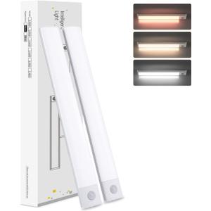 Under Cabinet Lights,60 LED Rechargeable Battery Operated Motion Sensor Light Indoor, 2 Pack Magnetic Dimmable Closet Lights, Wireless Under Counter Lights for Kitchen Stairs Hallway