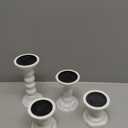 5 Pack Wood Farmhouse Candle Holder, Tall Wooden Candlestick Holder Vintage Candle Stand Rustic Style Home Decor for Christmas Table Centerpieces Coffee Fireplace Mantel Decoration, White