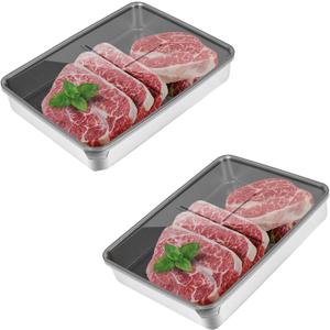 Verveia Deli Meat Container for Fridge,Bacon Container for Refrigerator，304SS Airtight Food Storage Container,Stackable Fridge Organizer with Locking Lid (BPA Free)