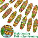 2 x 2pcs Hawaii Tiki Surfboard Banners Hawaii Luau Party Decorations Tiki Surfboard Theme Banner Decorations for Tiki Bar Party Summer Beach Theme Party Baby Shower Supplies