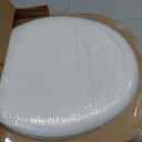 Mayfair Padded Toilet Seat, Cushioned Soft Vinyl over Wood Core Seat, Secure Hinges, Easy Clean, Made in USA, Round, White