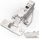 1/8", 1/4", 3/8", 5/16" Overlay Soft Close Concealed Hinge for Face Frame Door  Frameless Door, 3D Clip-on Plate, Self Closing Hidden Satin Nickel, 105 Angle, H=3, Half Overlay, 10 Pack