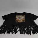 Nashville Tshirt for Women Country Concert Shirt Cowgirl West Music Rock Band Tee Vintage Graphic Fringe Tassel Top (XX-Large, Black)