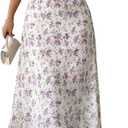 Floerns Women's Summer Floral Cami Long Dress Spaghetti Strap Wedding Guest Dresses (Purple, M)