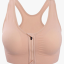 Women's Zipper Front Closure Sports Bra Racerback Yoga Bras, Size XXL
