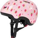 Toddler Helmet, Baby Infant Kids Bike Helmet for Kids Age 1-3/2-4/3-5/5-8 Adjustable Toddler Bike Helmets for Boys Girls for Scooter Skateboard Cycling (Pink-Strawberry)
