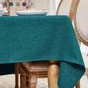 Table Cloth Rectangle Table Cover 118x57 Inch Faux Linen Wrinkle Free and Waterproof Teal Green Camping Graduation Rectangle Indoor Outdoor Tablecloth for Party