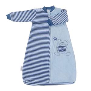 Long Sleeve Toddler Sleep Sack 18-36 Months, 2.0 Tog Baby Sleep Bag with Arms, Soft Cotton Velvet Wearable Blanket for Winter & All Seasons, Diaper Change Zipper, Safe & Cozy Sleeper for Boys (Blue)