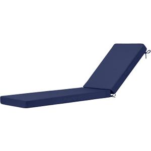 Cozyide Chaise Lounge Cushions Outdoor 72"x21"x3", Waterproof Lounge Chair Cushion with Removable Cover, Patio Chair Cushions for Outdoor Furniture with Adjustable Ties, 72"x21"x3", Navy