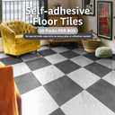 Art3dwallpanels Peel and Stick Floor Tiles 30-Pack 12 x 12 inch, Self Adhesive Waterproof Vinyl Flooring Marble Pattern for Kitchen, Dining Room, Bedrooms, Cover 30 Sq. Ft, Black & White Marble