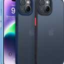 TORRAS Shockproof for iPhone 15 Plus Case & iPhone 14 Plus Case [Military Grade Drop Tested] Shockproof Protective Black Hard Back Slim Case for iPhone 15 Plus 6.7'', Frosted Black-Guardian Series