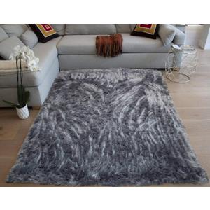 Charcoal Gray Grey Colors Solid Plush Pile Faux Fur Rug Sheepskin Area Rug Lambskin Carpet Fuzzy Furry Modern Contemporary Decorative Designer Indoor Bedroom Living Room Office Space Studio, 24x34"