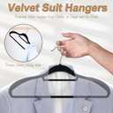 6 Pack Velvet Suit Hangers for Men with 360 Rotating Hooks, Space-Saving Non-Slip Jacket Hangers for Dress, Pants, Shirts, Skirts, Ties