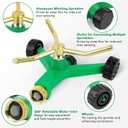 RESTMO 3-Arm Metal Sprinkler with Wheel Base, 360 Degree Automatic Rotary Lawn Sprinkler System for Garden Plant, Flower Bed and Yard Watering and Large Yard Area Watering