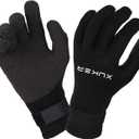 XUKER Water Gloves, 5mm Neoprene Five Finger Warm Wetsuit Winter Gloves for Scuba Diving Snorkeling Paddling Surfing Kayaking Canoeing Spearfishing Skiing (5mm Black Kevlar, M)