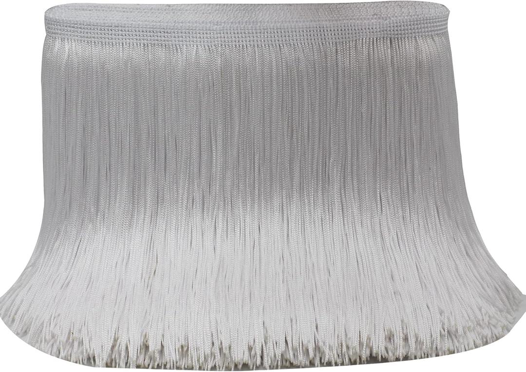 10 Yards of 8" White Fringe Trim Tassel Sewing Trim for Clothes Accessories Latin Wedding Dress DIY Lamp Shade Decoration