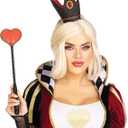 Leg Avenue Women's 2 Pc Crown and Scepter Costume Set (Black/Red)