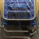 Tall Beach Chairs for Adults, 17" High Backpack Beach Chair with Wooden Armrests, 5 Positions Reclining Heavy Duty Chair with Large Cooler Pouch, Support to 350LBS Striped Blue,1pack