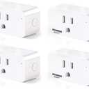 Sylvania WiFi Smart Plug, Voice Control, Compatible with Alexa and Google Home, Timer, On/Off, White - 4 Pack (75703)