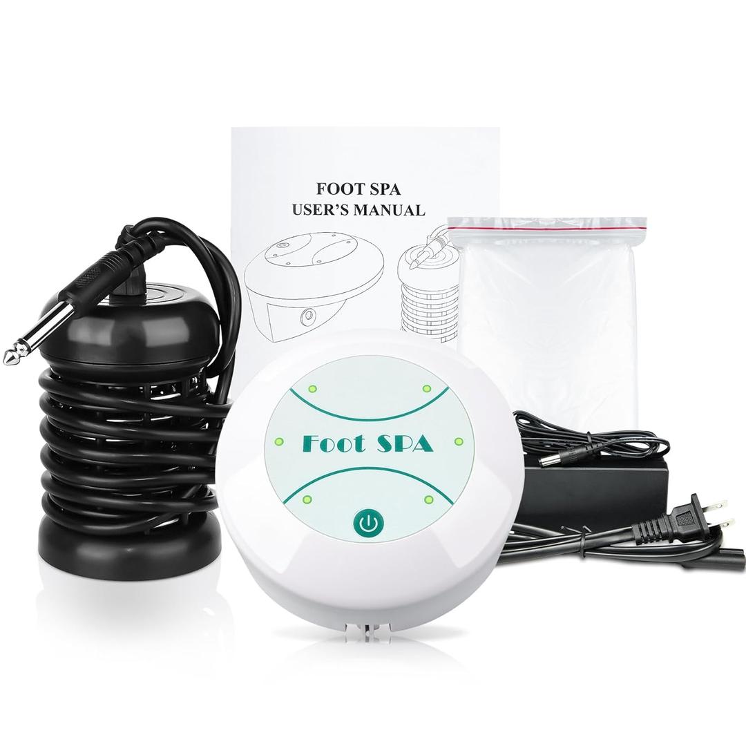 Foot Detox Machine, Portable Ionic Foot Bath Detox Machine, Ion Foot Spa Cleanser for Home Travelling USE with 10 Liners (White)