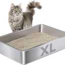 Stainless Steel Cat Litter Box-6" High Side Metal Litter Box,XLarge Stainless Steel LitterBox,Cat LitterBox for Big Cats or RabbitPuppyNon Stick, No Smell, Easy to Clean